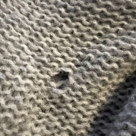 Incalpaca TPX Gray Turtleneck Poncho Sweater Cape L/XL Asymmetric Hem Winter - Picture 10 of 12